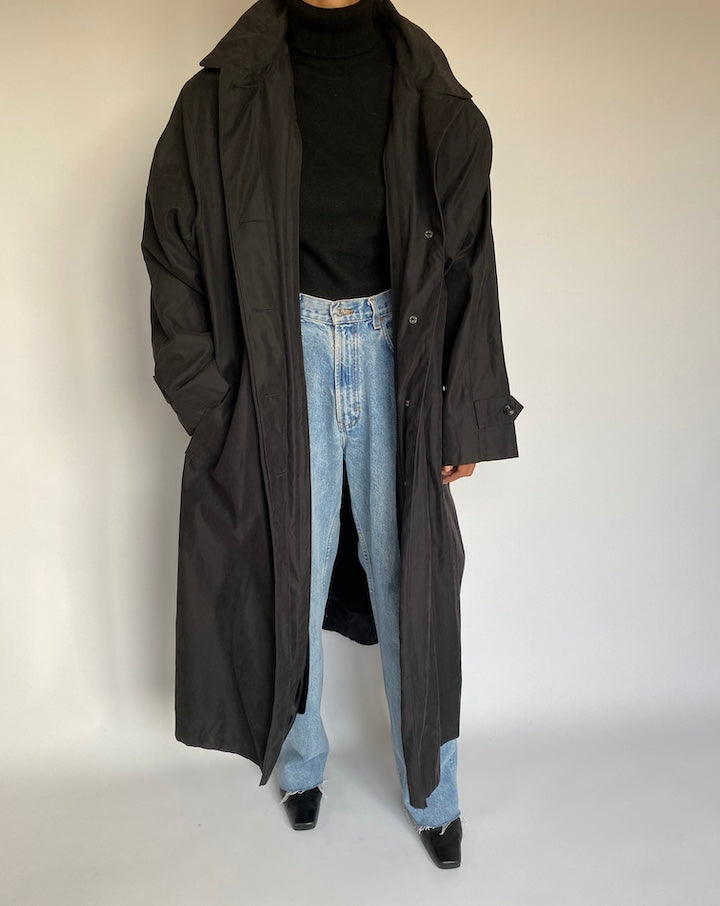 VINTAGE OVERSIZED BLACK COAT 1385-3