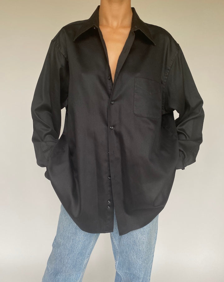 VINTAGE OVERSIZED BLACK SHIRT 1033-2