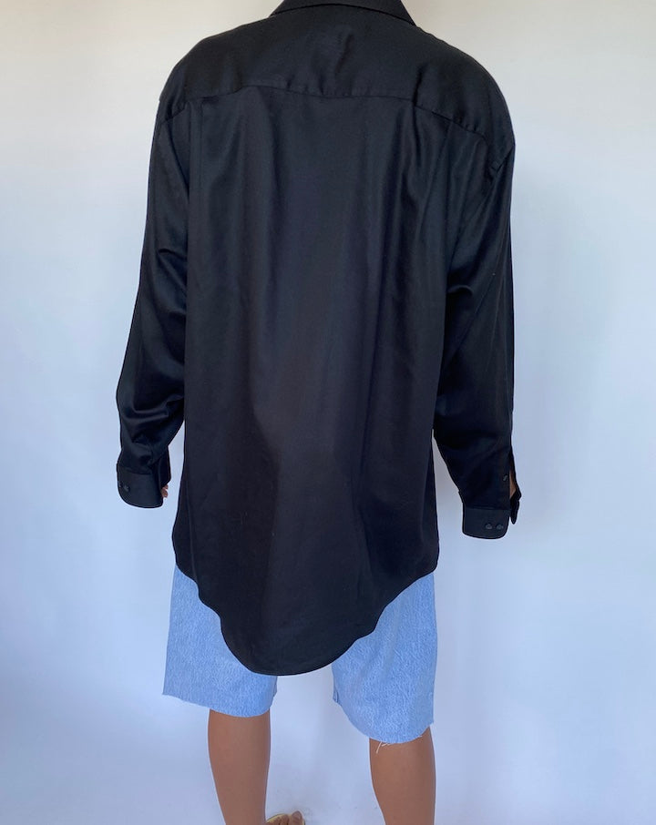 VINTAGE OVERSIZED BLACK SHIRT 940-2