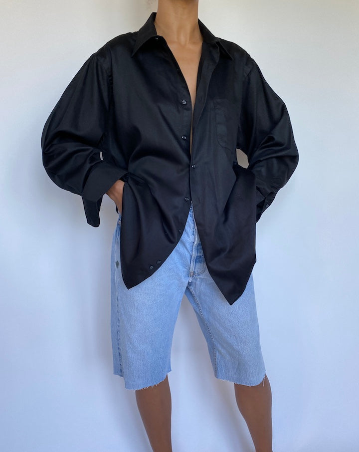 VINTAGE OVERSIZED BLACK SHIRT 940-3