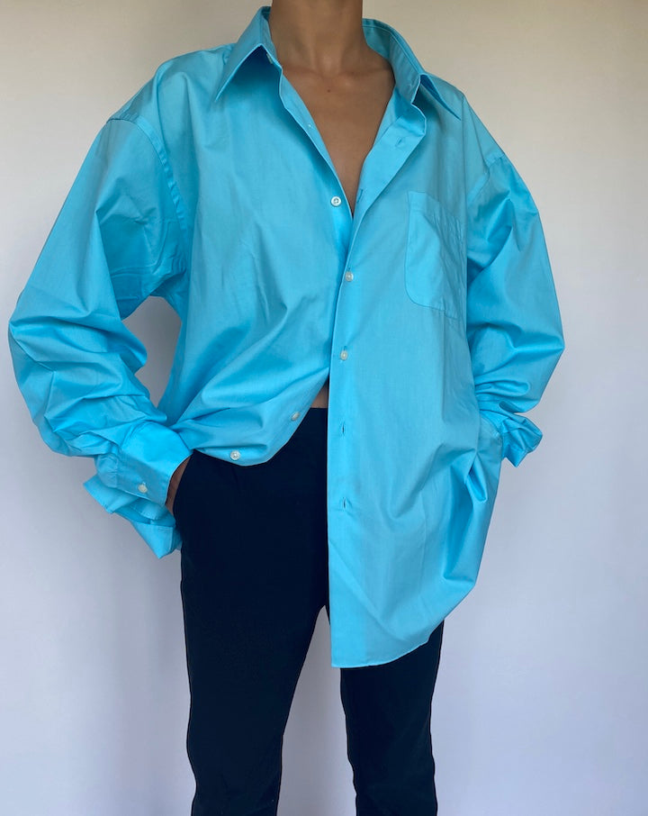 VINTAGE OVERSIZED BLUE SHIRT 1097-3
