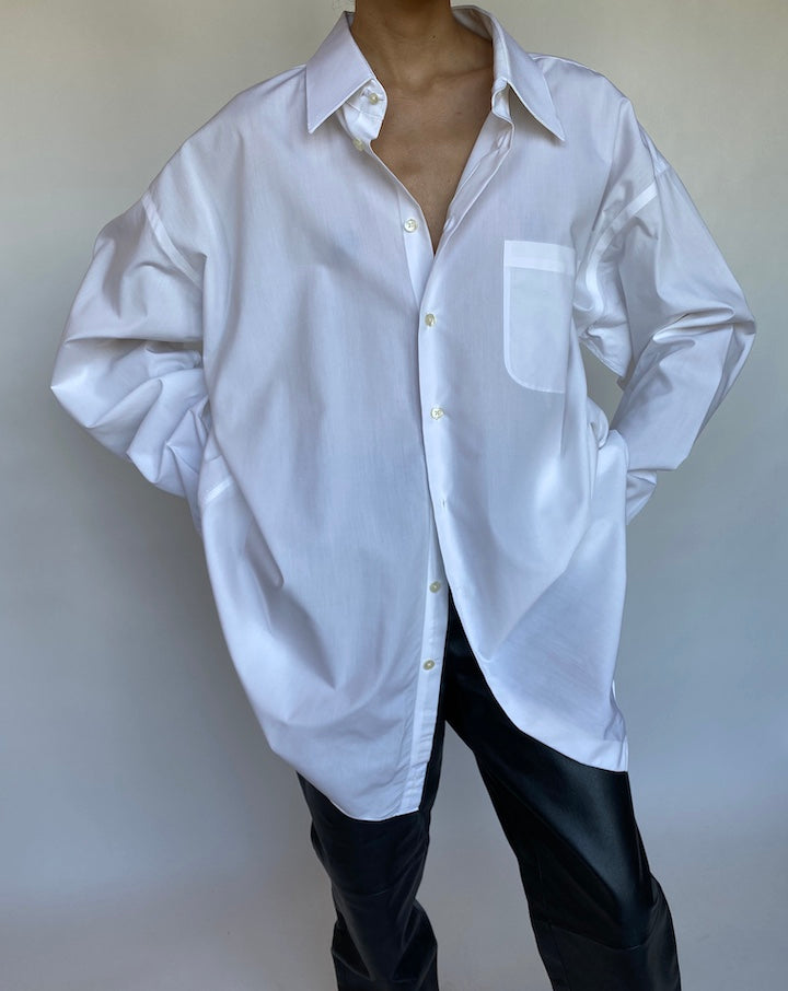 VINTAGE OVERSIZED CRISP WHITE SHIRT 554