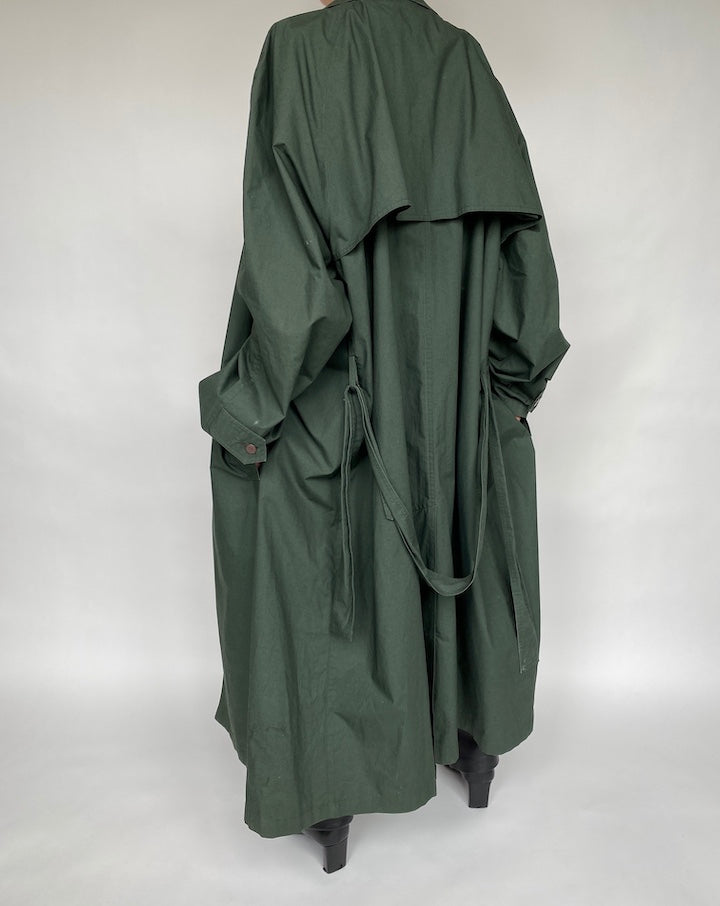 VINTAGE OVERSIZED GREEN TRENCH COAT 471 3