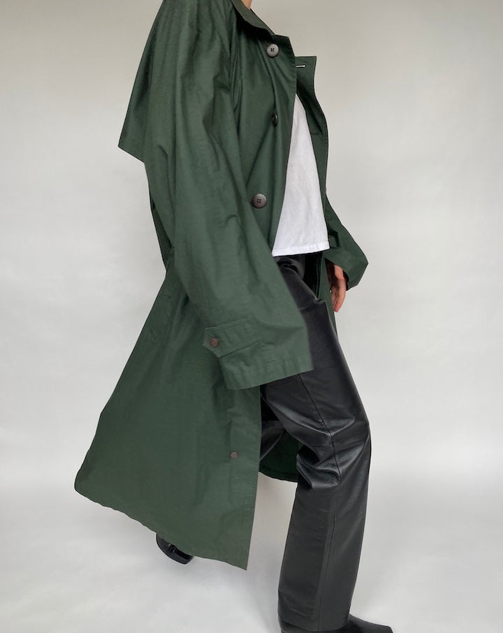 VINTAGE OVERSIZED GREEN TRENCH COAT 471 4