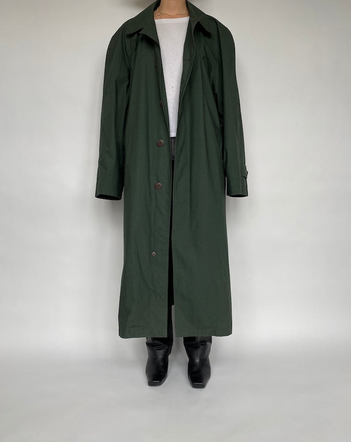 VINTAGE OVERSIZED GREEN TRENCH COAT 471 6