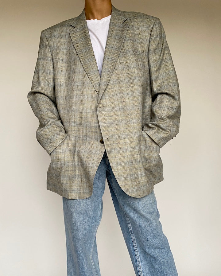 VINTAGE OVERSIZED GREY BLAZER 1023-6