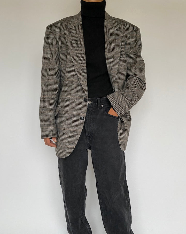 VINTAGE OVERSIZED GREY BLAZER 1421-3