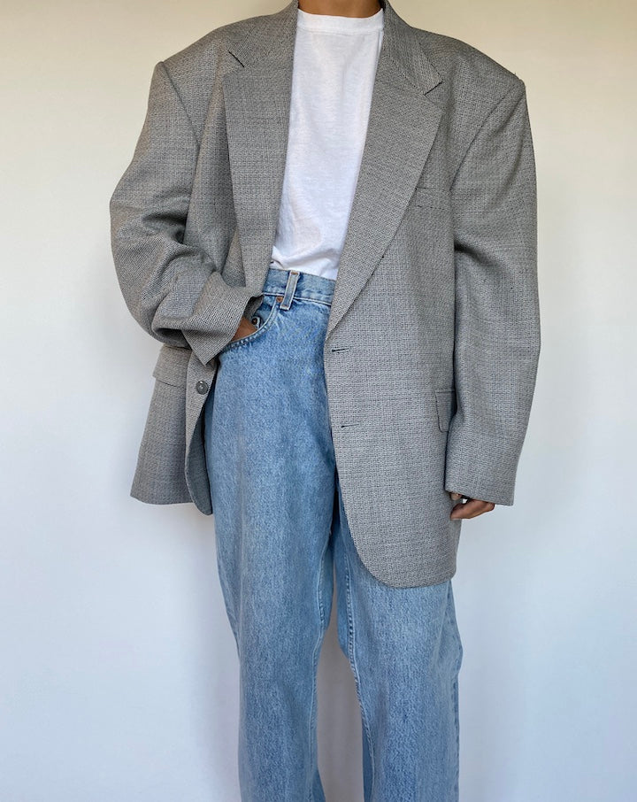 VINTAGE OVERSIZED GREY BLAZER 1479-4