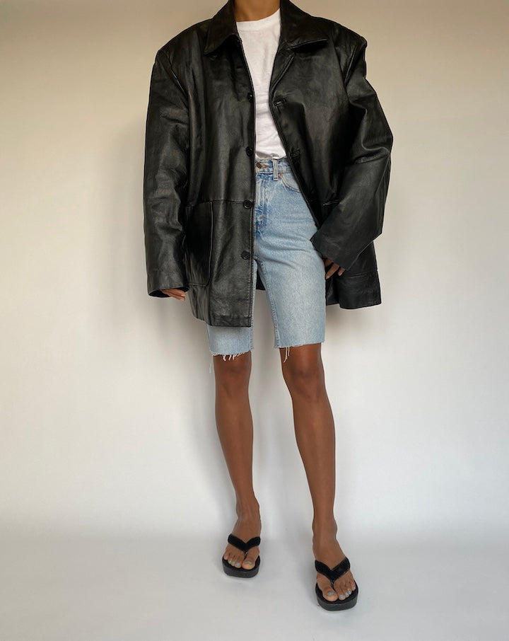 VINTAGE OVERSIZED LEATHER JACKET 1372-2