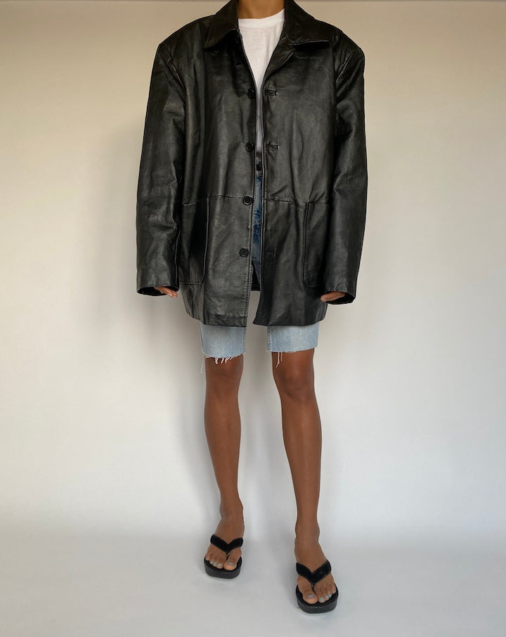 VINTAGE OVERSIZED LEATHER JACKET 1372