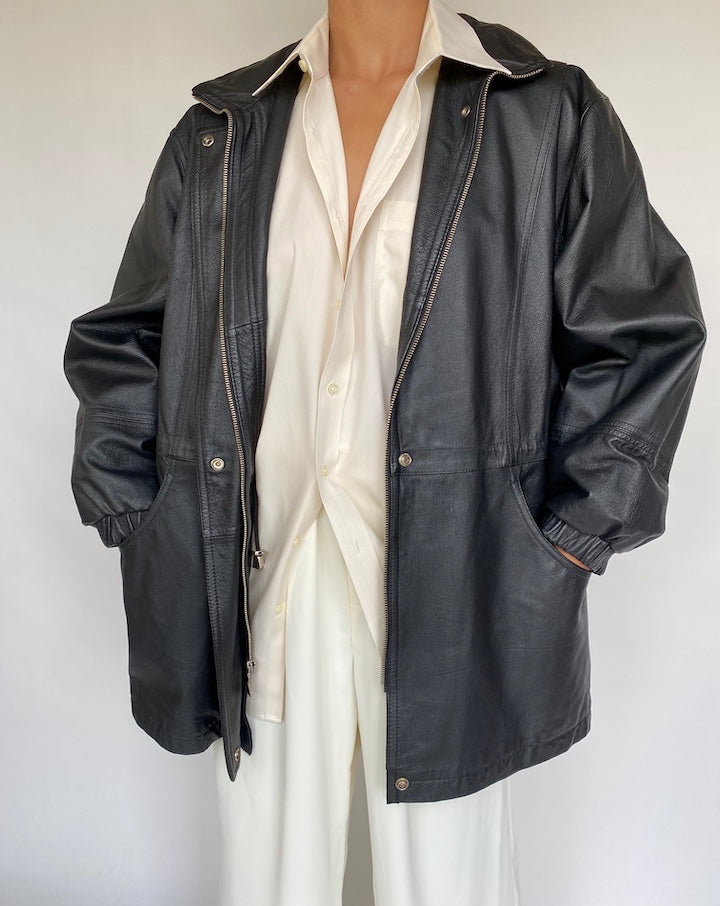 VINTAGE OVERSIZED LEATHER JACKET 146-5