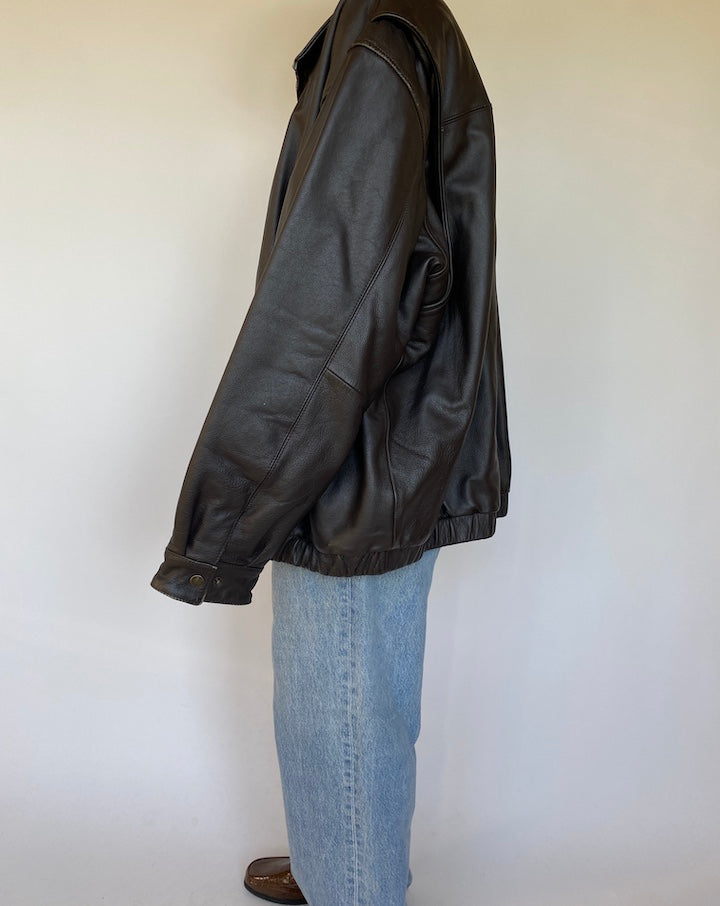 VINTAGE OVERSIZED LEATHER JACKET 1577-3