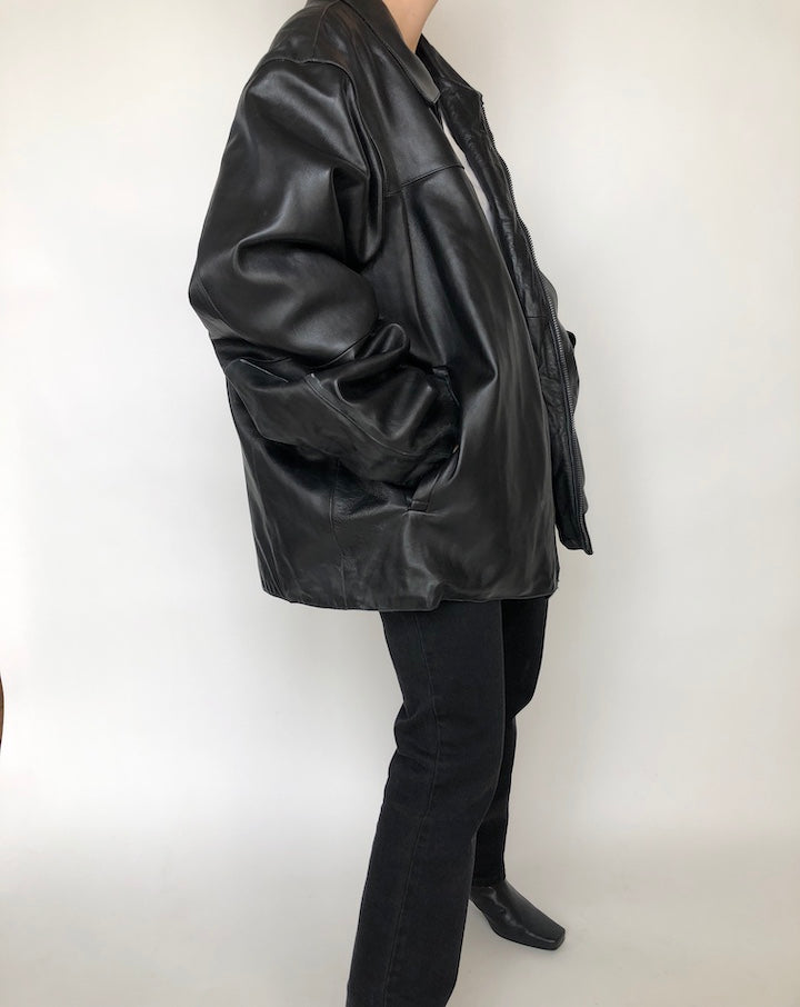 VINTAGE OVERSIZED LEATHER JACKET 189-3