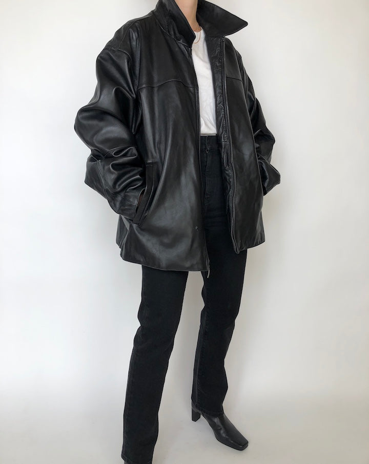 VINTAGE OVERSIZED LEATHER JACKET 189