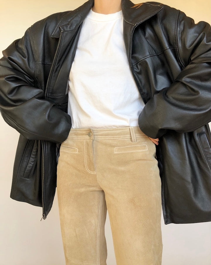 VINTAGE OVERSIZED LEATHER JACKET 353-3
