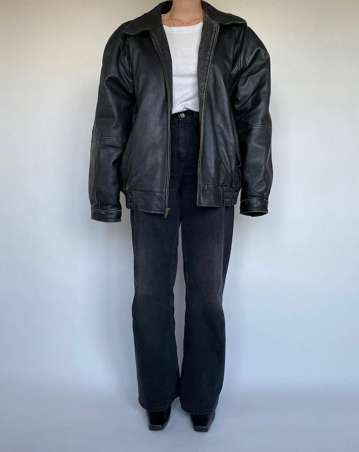 VINTAGE OVERSIZED LEATHER JACKET 472