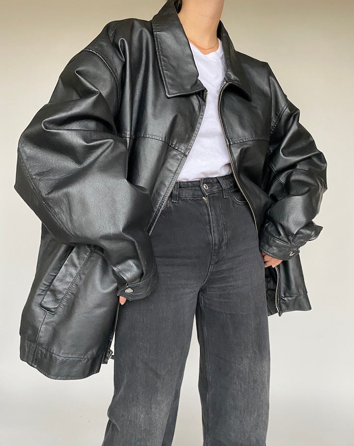 VINTAGE OVERSIZED LEATHER JACKET 533-2
