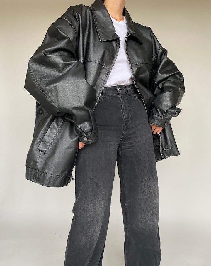 VINTAGE OVERSIZED LEATHER JACKET 533-3