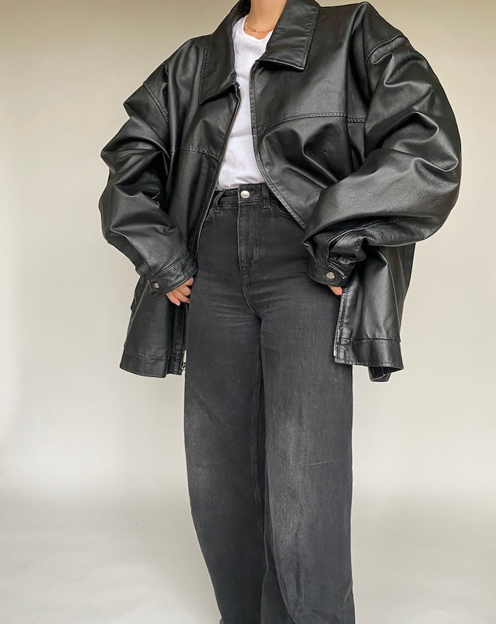 VINTAGE OVERSIZED LEATHER JACKET 533-4