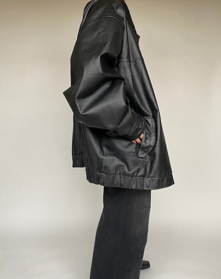 VINTAGE OVERSIZED LEATHER JACKET 533-6