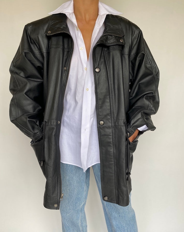 VINTAGE OVERSIZED LEATHER JACKET 726-4