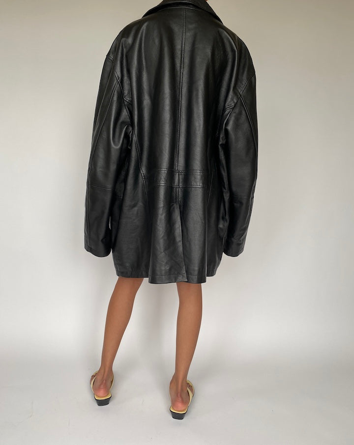 VINTAGE OVERSIZED LEATHER JACKET 832-2