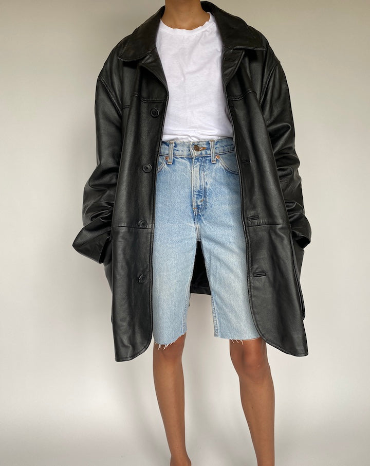 VINTAGE OVERSIZED LEATHER JACKET 832-3