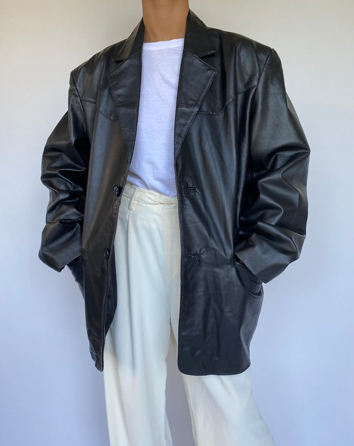 VINTAGE OVERSIZED LEATHER JACKET 948-5