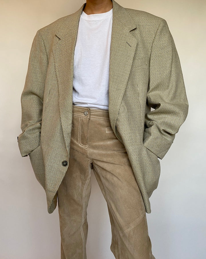 VINTAGE OVERSIZED LIGHT BEIGE BLAZER 580-4
