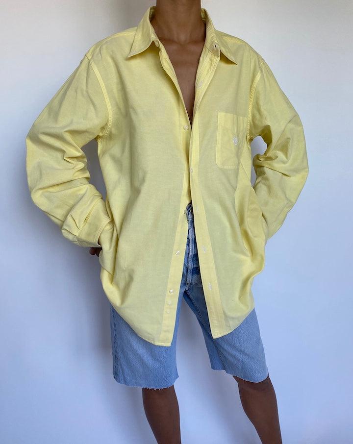 VINTAGE OVERSIZED LIGHT YELLOW SHIRT 926-4