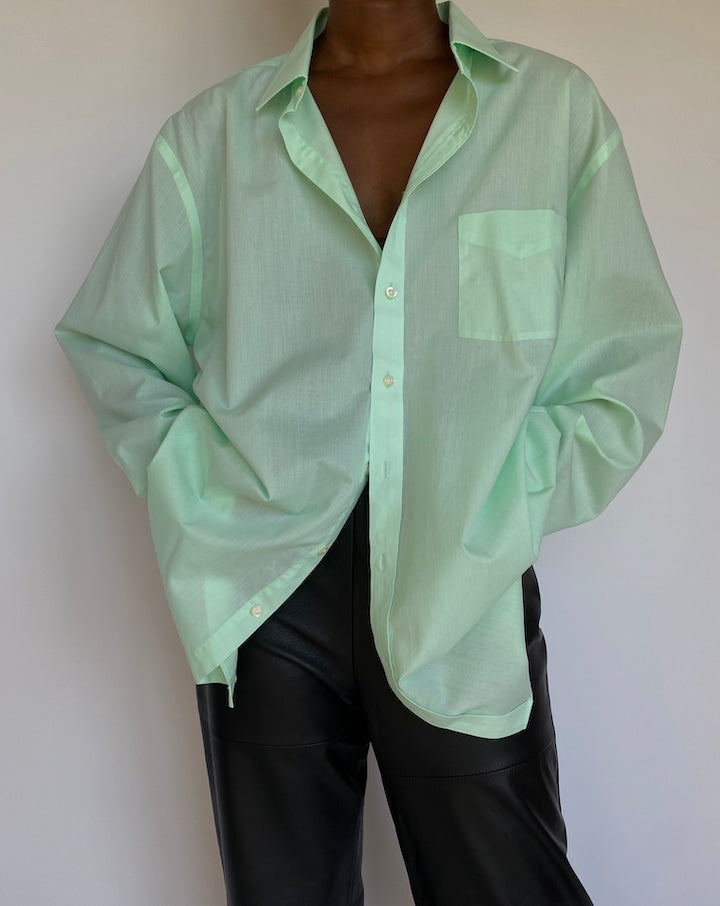 VINTAGE OVERSIZED MINT GREEN SHIRT 1163-2