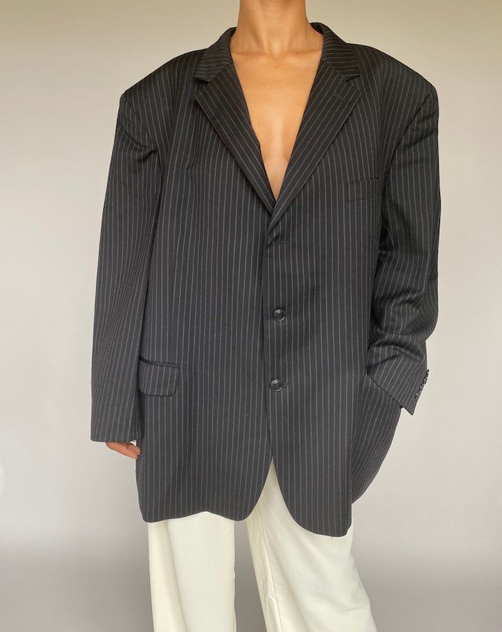 VINTAGE OVERSIZED STRIPED BLAZER 1044-3