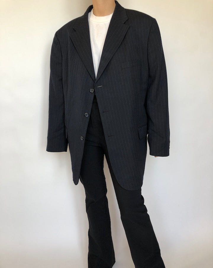 VINTAGE OVERSIZED STRIPED BLAZER 345-4