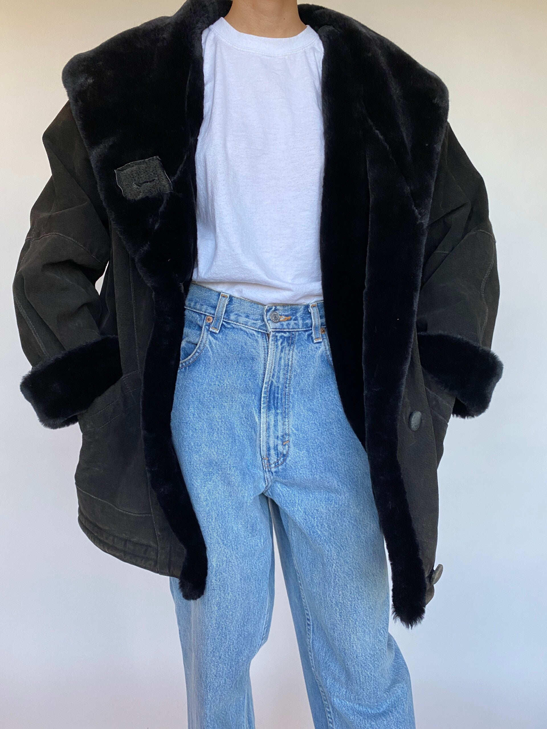 VINTAGE OVERSIZED SUEDE LEATHER JACKET 542-4