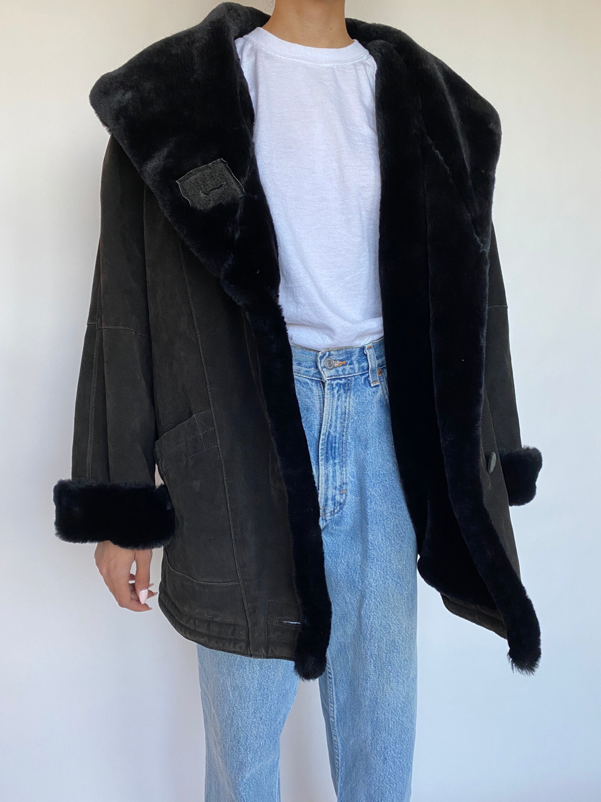 VINTAGE OVERSIZED SUEDE LEATHER JACKET 542-5
