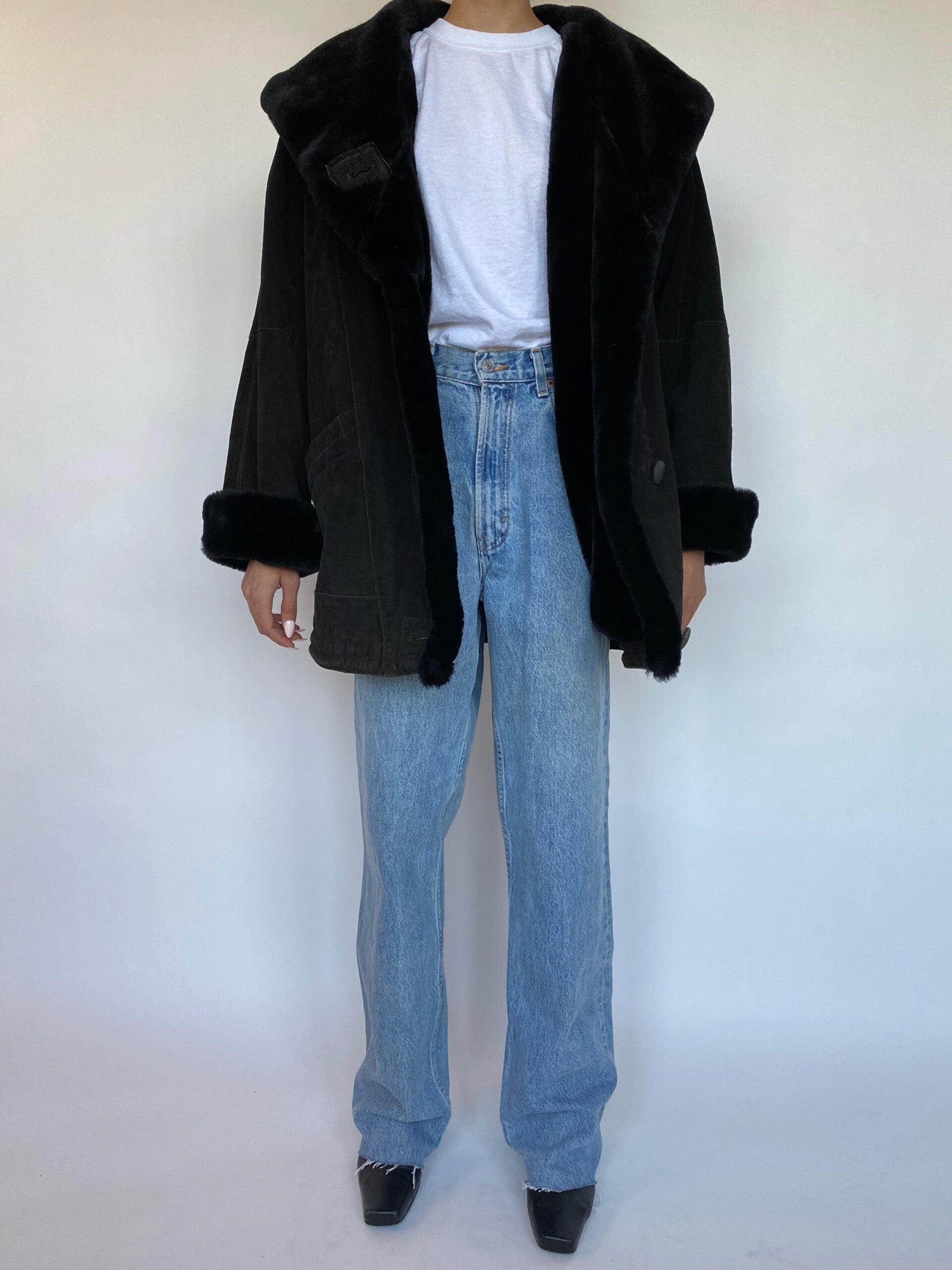 VINTAGE OVERSIZED SUEDE LEATHER JACKET 542-6