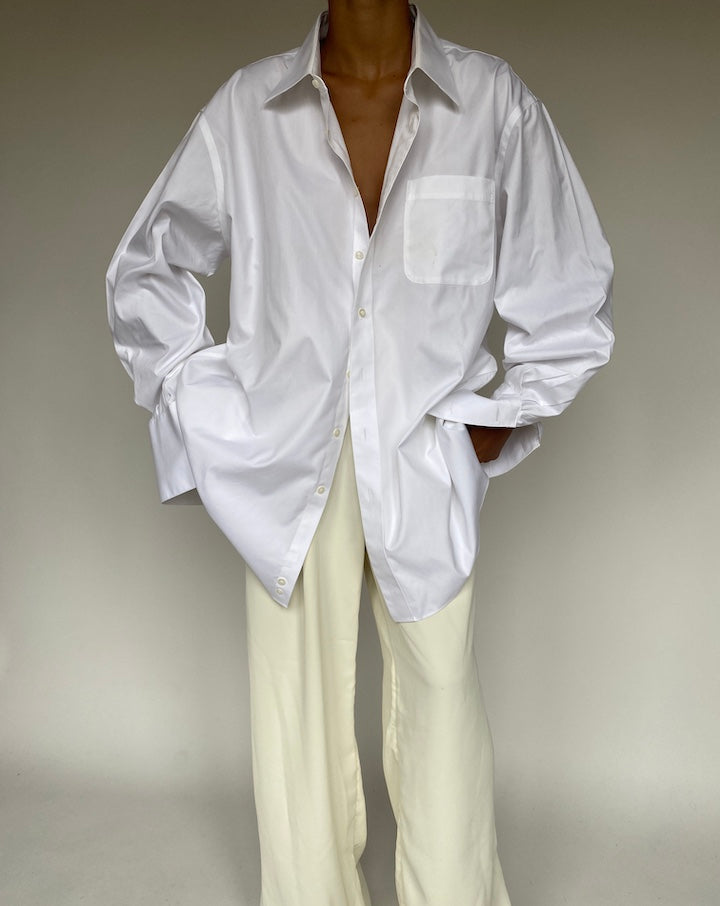 VINTAGE OVERSIZED WHITE COTTON SHIRT 1259-2