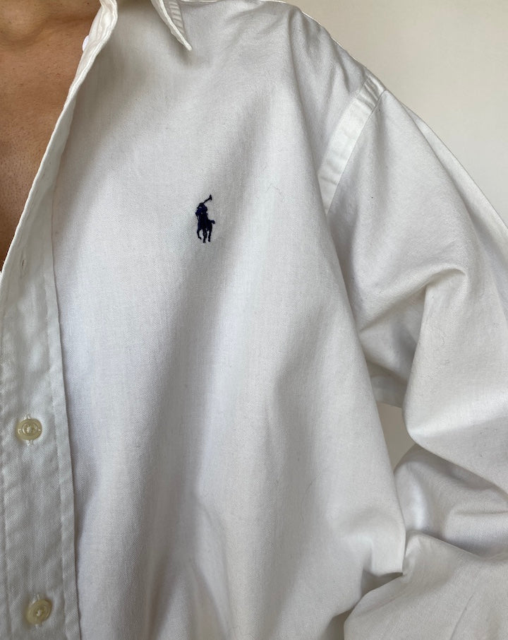 VINTAGE OVERSIZED WHITE RALPH LAUREN SHIRT 623-2