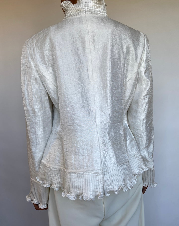VINTAGE PEARL WHITE THIN JACKET 702-2