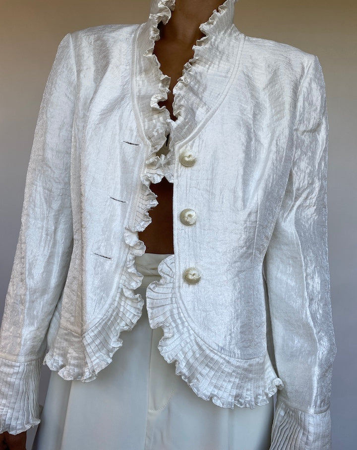 VINTAGE PEARL WHITE THIN JACKET 702-3