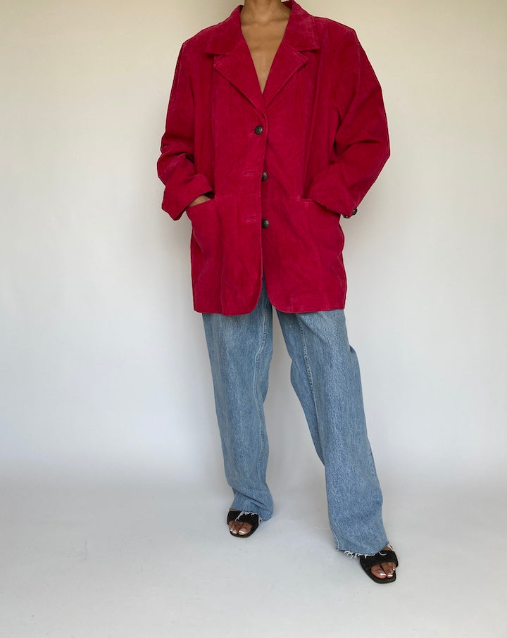 VINTAGE PINK SUEDE LEATHER JACKET 888