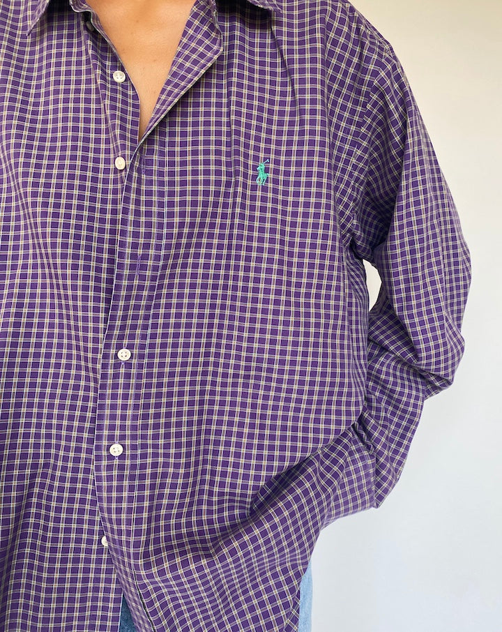 VINTAGE PURPLE RALPH LAUREN SHIRT 1361-2