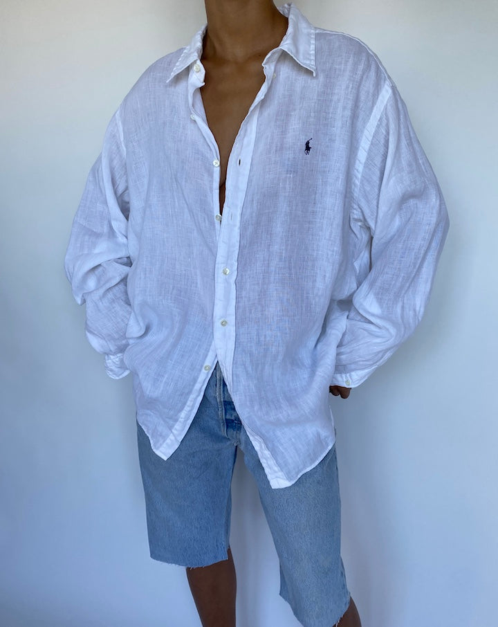 VINTAGE RALPH LAUREN LINEN SHIRT 925-3