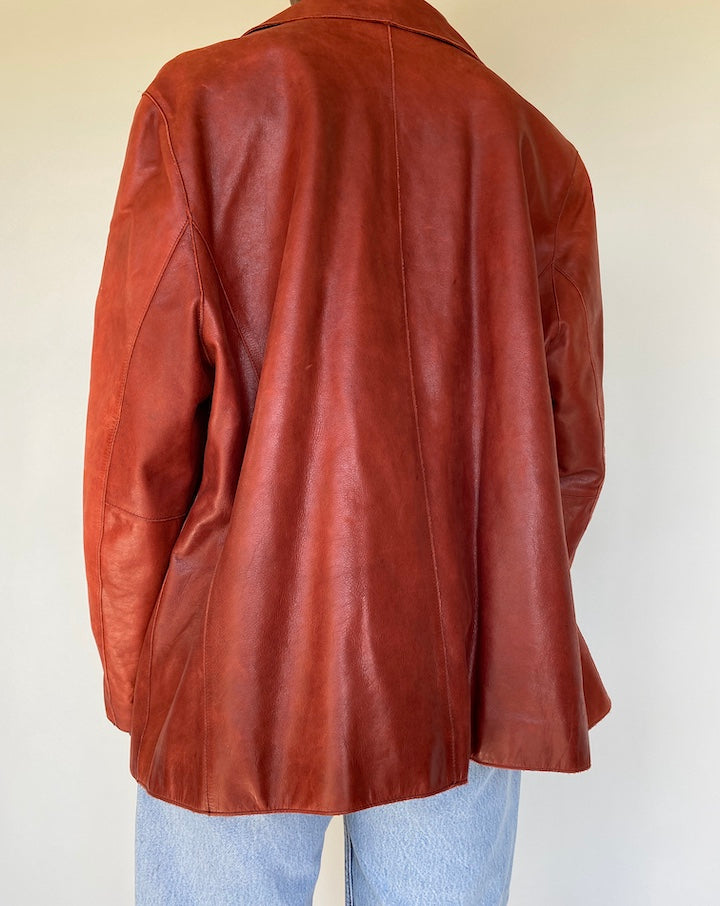 VINTAGE RED LEATHER JACKET, 1178 3