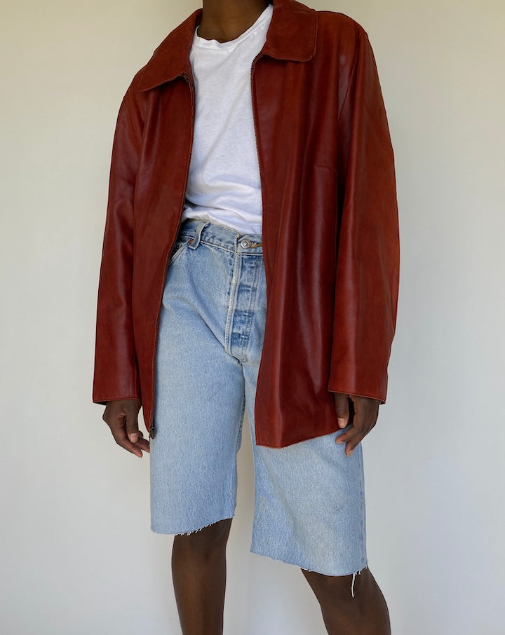 VINTAGE RED LEATHER JACKET 1178