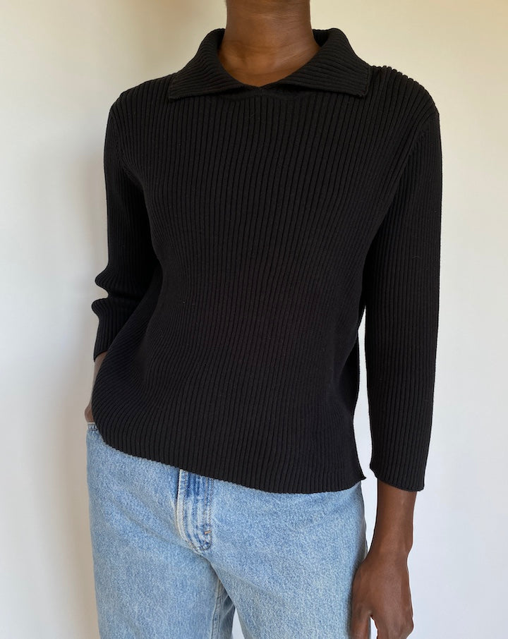 VINTAGE RIBBED BLACK TOP 1157-3