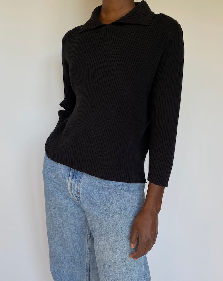 VINTAGE RIBBED BLACK TOP 1157-4