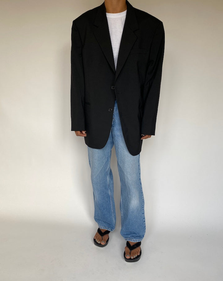 VINTAGE SINGLE BREASTED BLACK BLAZER 1349-2