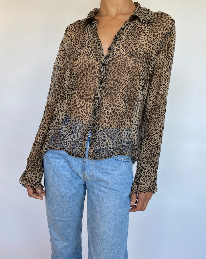 VINTAGE THIN ANIMAL PRINTED BLOUSE 490-2