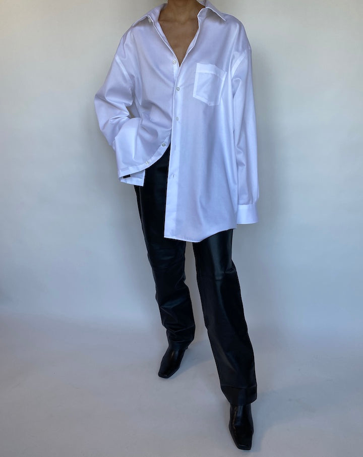 VINTAGE WHITE BUTTON DOWN SHIRT 556-3